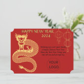 Entreprise Chinoise Bonne Année Carte Dragon (Debout devant)