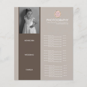 Entreprise de photographie Votre logo Menu Terreux