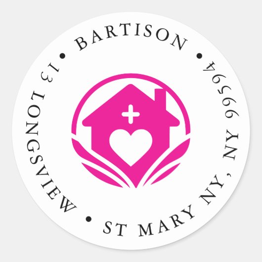 Entreprise de soins à domicile Sticker rond classi (Devant)