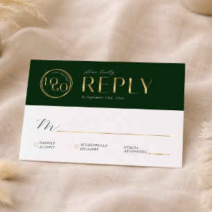 Entreprise élégante Logo Vert & Or Carte de répons