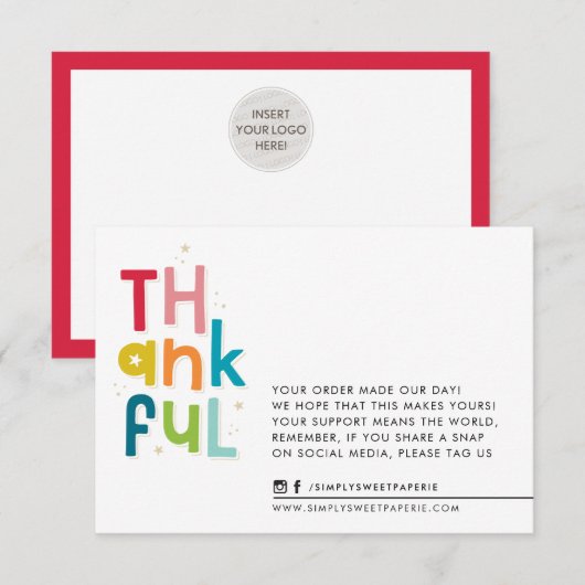 ENTREPRISE MERCI audacieux brillant amusant typogr (Devant / Derrière)