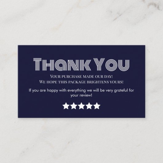 entreprise merci carte de visite faite maison (Devant)