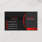 Entreprise moderne rouge et Carte de visite noir (Devant)