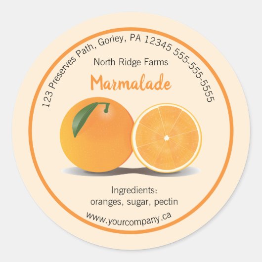 Entreprise modifiable Marmalade Étiquette (Devant)