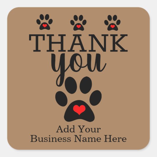 Entreprise pour animaux | Stickers Merci personnal (Devant)