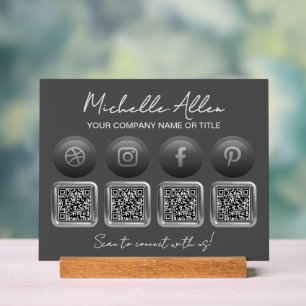 Entreprise Social Media QR Codes Signal acrylique