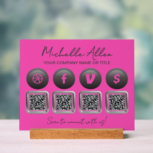 Entreprise Social Media QR Codes Signal acrylique (Neutre)