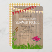 Entreprise Summer Picnic Rustic Invitation (Devant / Derrière)