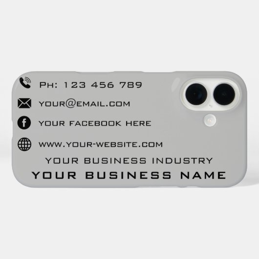 Entreprise Texte Info Votre coque iphone Carte de  (Verso (horizontal))