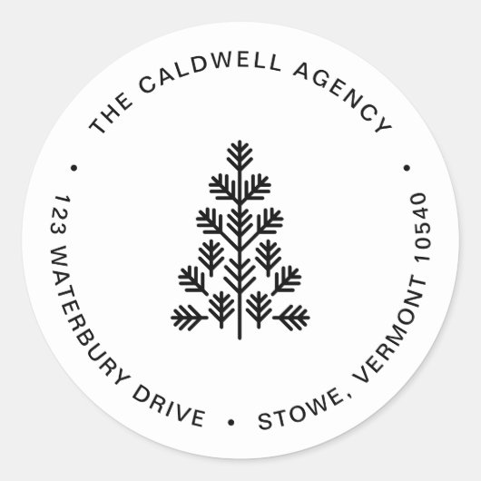 Entreprise Vacances Étiquette de adresse noir (Devant)