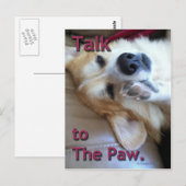 "Entretien carte postale de corgi à patte" (Devant / Derrière)