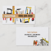 Entretien, construction, Carte de visite Handyman (Devant / Derrière)