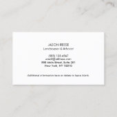 Entretien de la pelouse et Carte de visite vert pa (Dos)