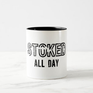 Entusiast de hele dag tweekleurige koffiemok