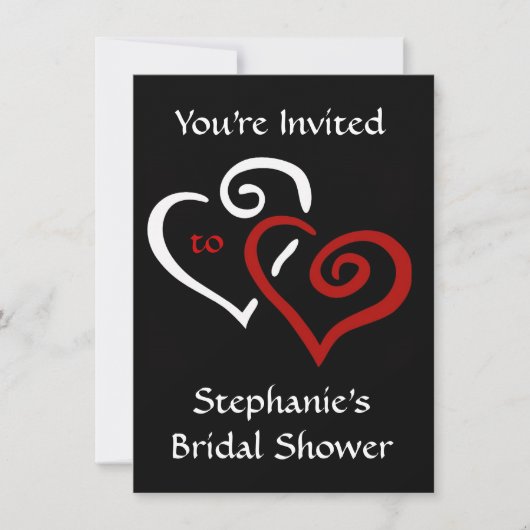 Entwined Hearts Bridal Shower Invitation Kaart (Voorkant)