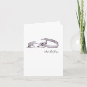 Entwined Rings Silver BLK - Save the Date Kaart