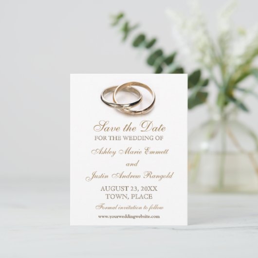 Entwins Rings Enregistrer la date Invitation (Debout devant)