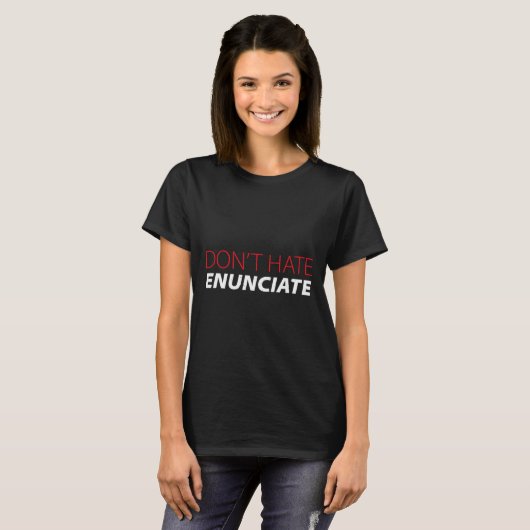 Enunciate Fun ASL Gebarentaal Lip Lezen Doof A T-shirt (Voorkant volledig)