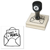 Envelop Happy Mail postzegel Rubberstempel (Gestempeld)