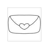 Envelop met Hart Sticker Rubberstempel (Afrduk)