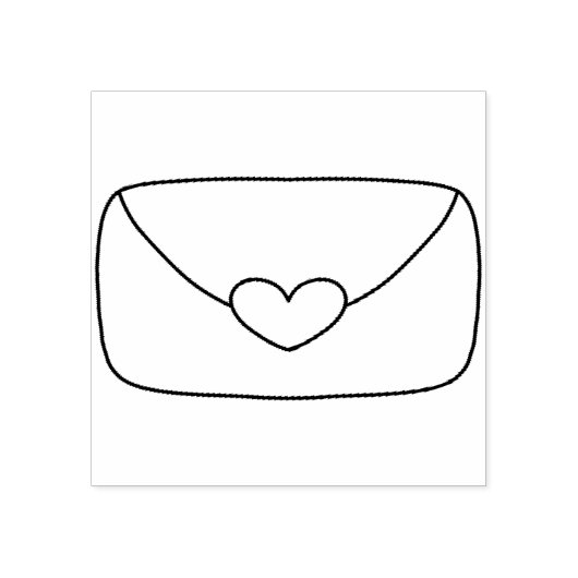 Envelop met Hart Sticker Rubberstempel (Afrduk)