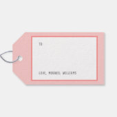 Envelop met Red Hearts-postzegel Cadeaulabel (Achterkant Horizontaal)