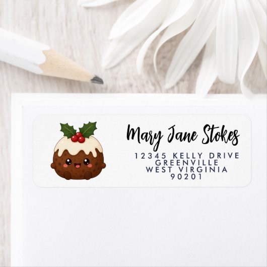 envelop RETOURADRES kerstpudding Etiket (Insitu)