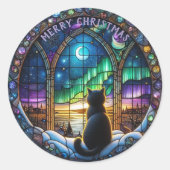 Envelop rond sticker sets, Winternachten (Voorkant)