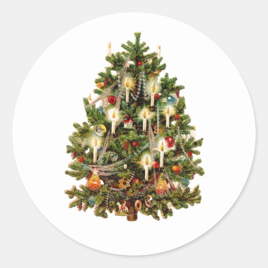 ENVELOPE SEAL : CHRISTMAS TREE RONDE STICKER (Voorkant)