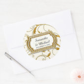 Envelope Seal Glam Old Hollywood Regency Black Str Ronde Sticker (Envelop)