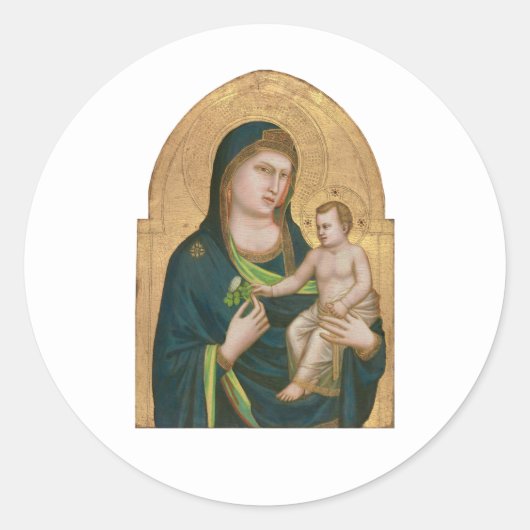 ENVELOPE SEAL : MADONNA & CHILD : GIOTTO : 1337 RONDE STICKER (Voorkant)