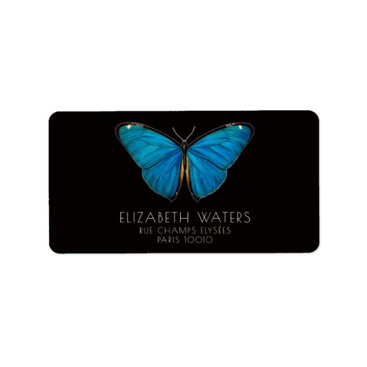 ENVELOPE SEAL STICKER : BLEU BUTTERFLY (Devant)