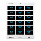 ENVELOPE SEAL STICKER : BLEU BUTTERFLY (Feuille entière)