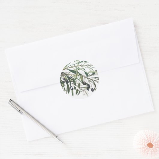 ENVELOPE SEAL STICKER : BRANCHE OLIVE (Enveloppe)