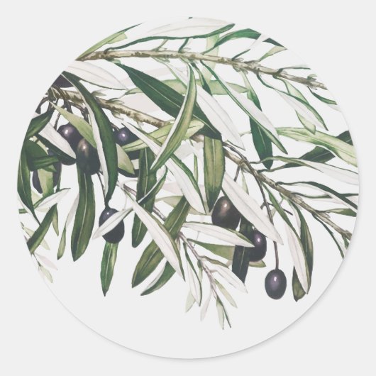 ENVELOPE SEAL STICKER : BRANCHE OLIVE VINTAGE (Devant)