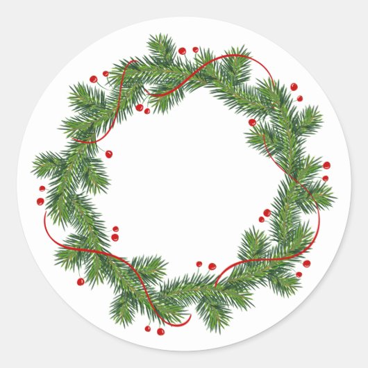ENVELOPE SEAL STICKER : CHRISTMAS WREATH (Voorkant)