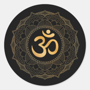 ENVELOPE SEAL STICKER : GOLD MANDALA & OHM