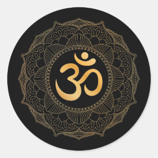 ENVELOPE SEAL STICKER : GOLD MANDALA & OHM