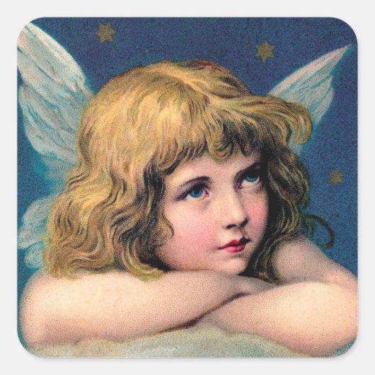 ENVELOPE SEAL STICKER : VINTAGE CHRISTMAS ANGEL (Voorkant)