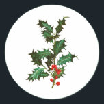 ENVELOPE SEAL STICKER : VINTAGE CHRISTMAS HOLLY<br><div class="desc">ENVELOPE SEAL STICKER : VINTAGE CHRISTMAS HOLLY</div>