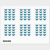 ENVELOPE SLUITSTICKER : BLAUWE VLINDER VIERKANTE STICKER (Vel)