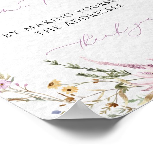 Enveloppe adresseren Wilde Bloemen Baby Shower Poster (Hoek)