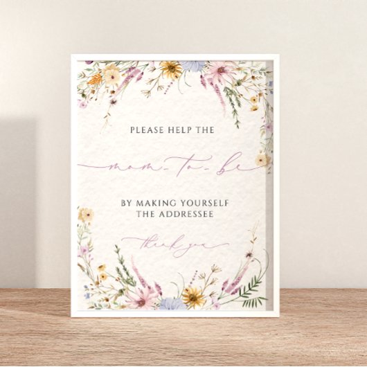 Enveloppe adresseren Wilde Bloemen Baby Shower Poster