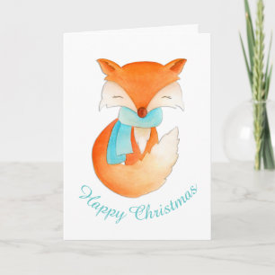 Enveloppé bébé renard whimsical art carte Noël