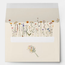 Enveloppe Boho Cream Fleur sauvage