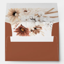 Enveloppe Boho Pampas en terre cuite Couleur solid