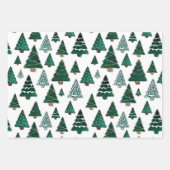 Enveloppe cadeau Arbre de Noël - 3 feuilles de pap (Devant)