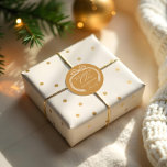 Enveloppé Dans Le Cheer Élégant Polka Dot Christma<br><div class="desc">Célébrez la magie de la saison des Fêtes avec notre élégant autocollant à l'arc pois de Noël. Il dispose d'une charmante arbalète à pois avec des queues de ruban drapées gracieusement. Personnalisez avec le nom. Conception et dessin par © Moodthology Papery</div>
