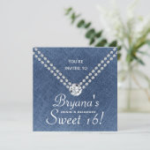 Enveloppe de diamants de denim Bling Invitation Sw (Debout devant)
