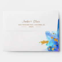 Enveloppe de la suite Mariage Dolphin couleur bleu